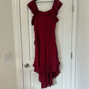 red joyfolie ruffly dress